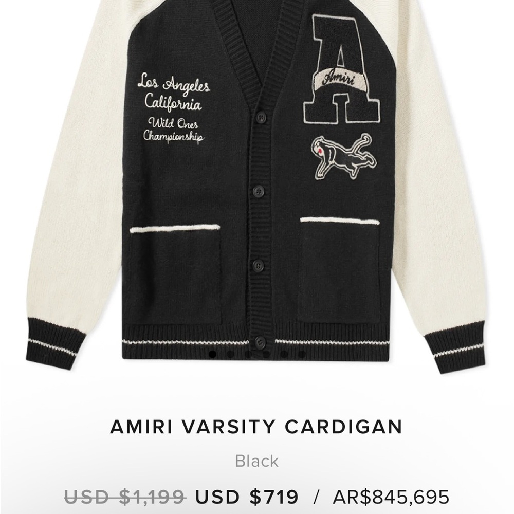 AMIRI Varsity Cardigan NWT size S